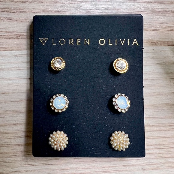 Jewelry - NBW Loren Olivia 3 Pair Stud Earrings
